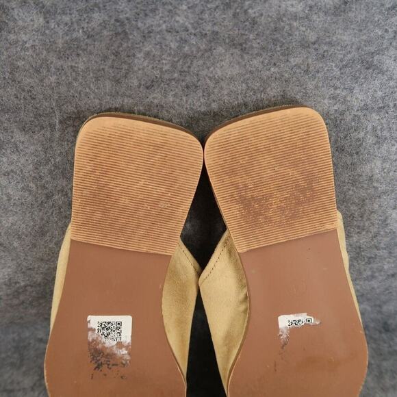 Asos Design Shoes Womens 6 Mule Flats Slip On Casual Classic Square Toe Beige - Picture 11 of 13